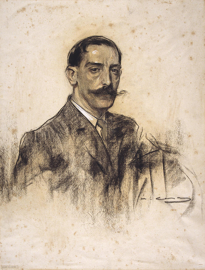 Portrait of Joaquim Malats Drawing by Ramon Casas