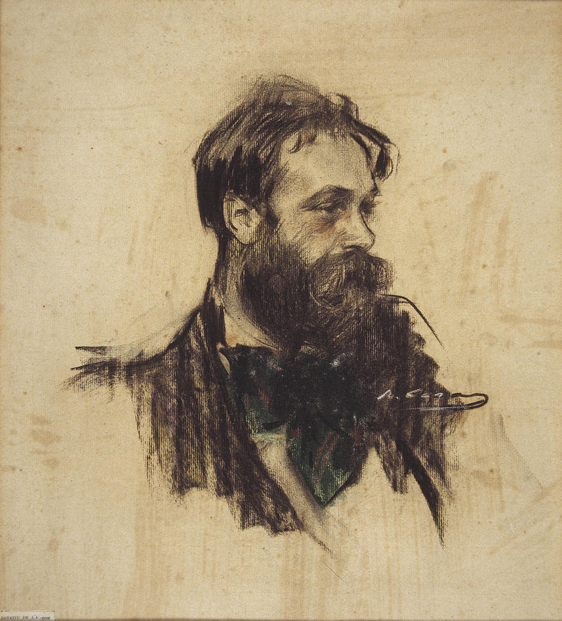 Portrait of Joaquim Mir Drawing by Ramon Casas