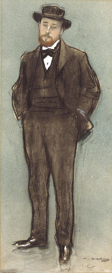 Portrait of Josep Codina Drawing by Ramon Casas