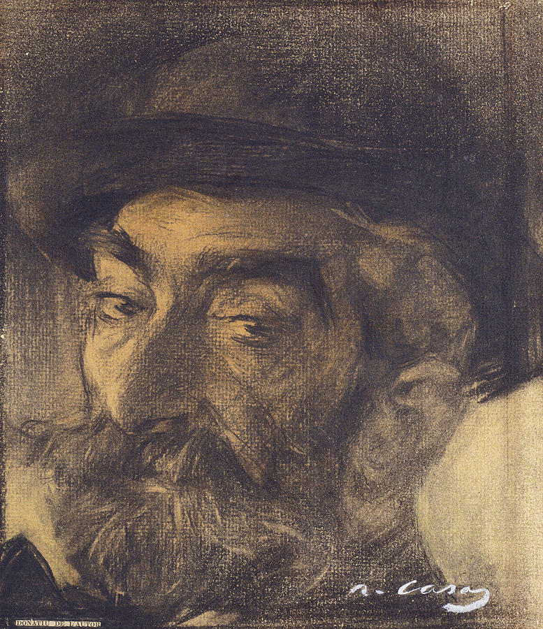 Portrait of Josep Lluis Pellicer Drawing by Ramon Casas