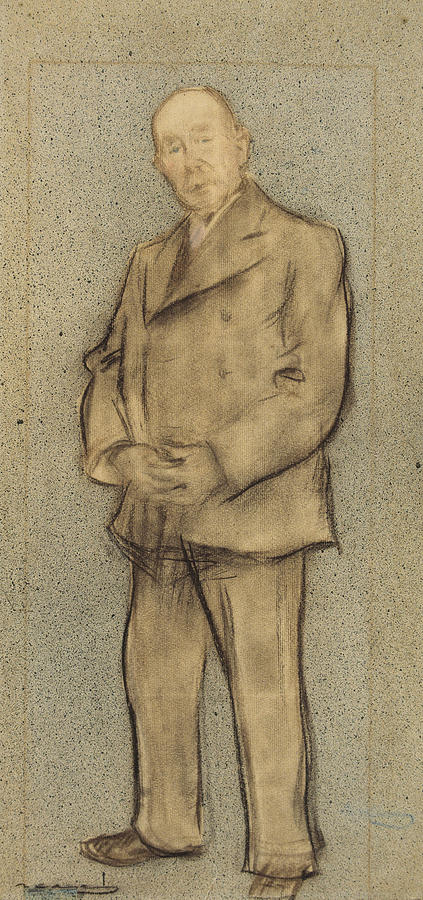 Portrait of Josep Parera Drawing by Ramon Casas
