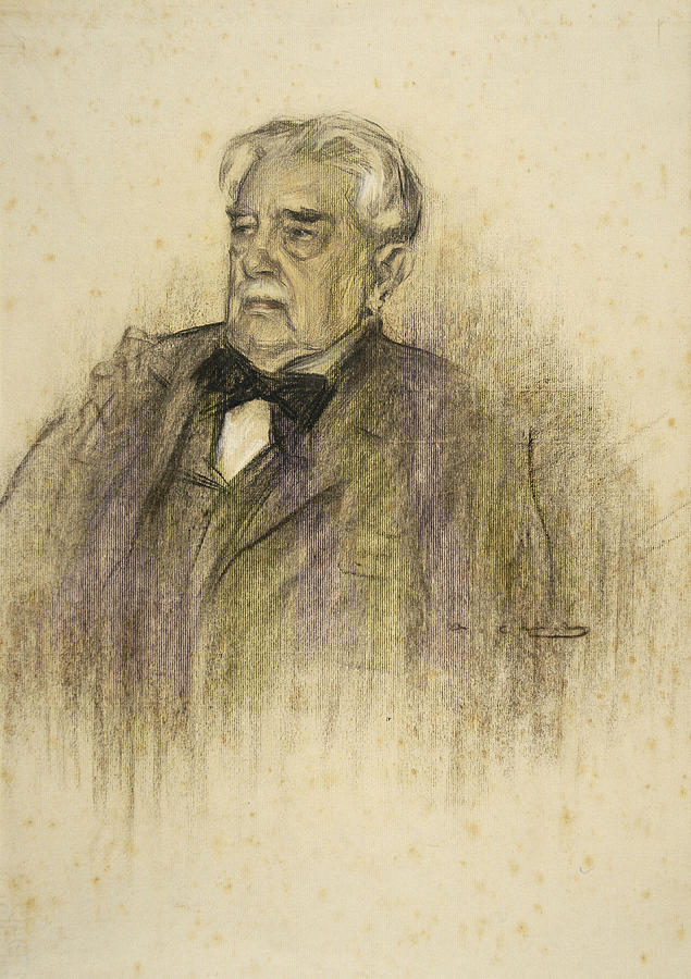 Portrait of Juan Valera Drawing by Ramon Casas