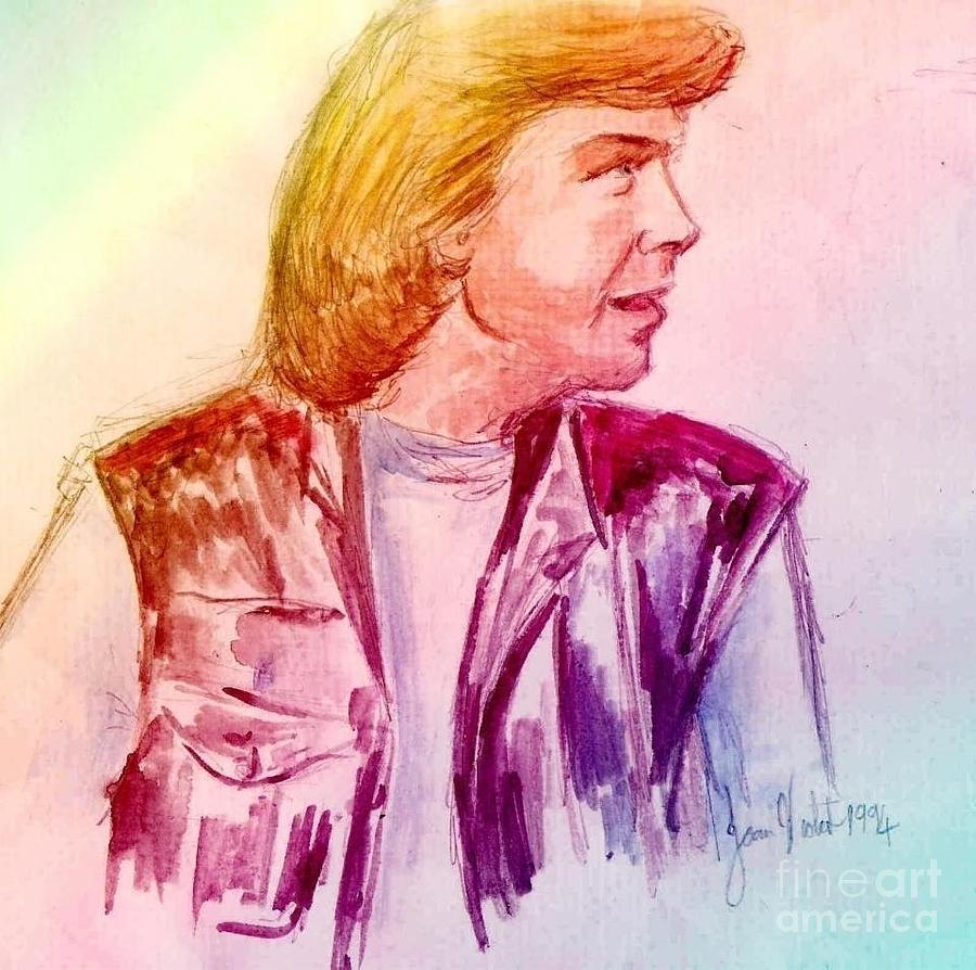 Portrait of Justin Hayward 2 Painting by Joan-Violet Stretch