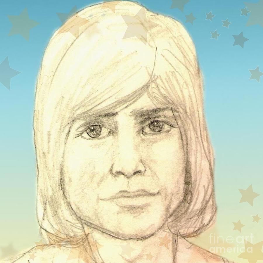 Portrait of Justin Hayward Drawing by Joan-Violet Stretch