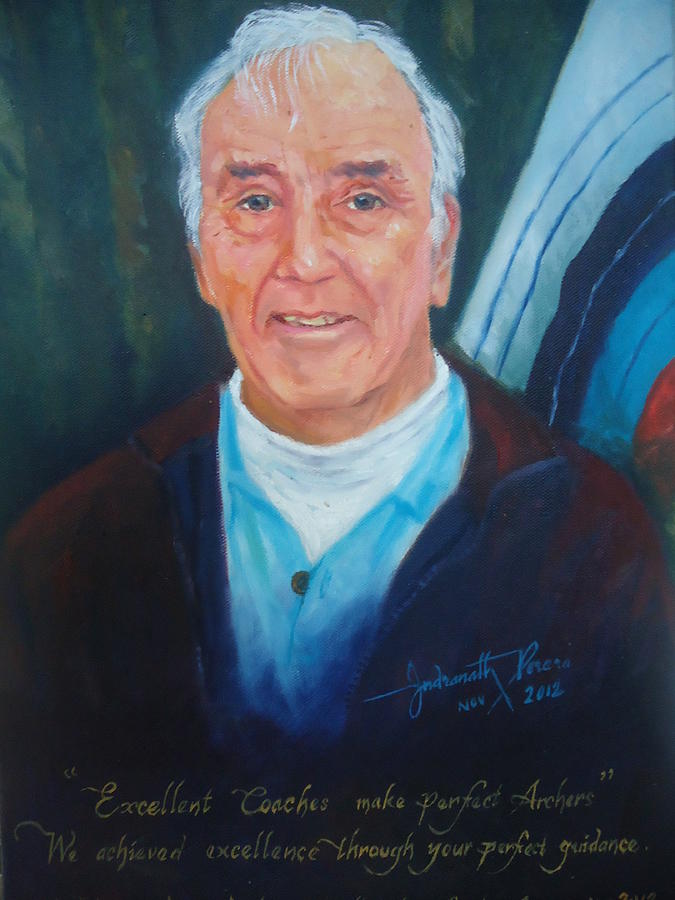 Portrait of Ken Bearman -UK Painting by Indranath Perera