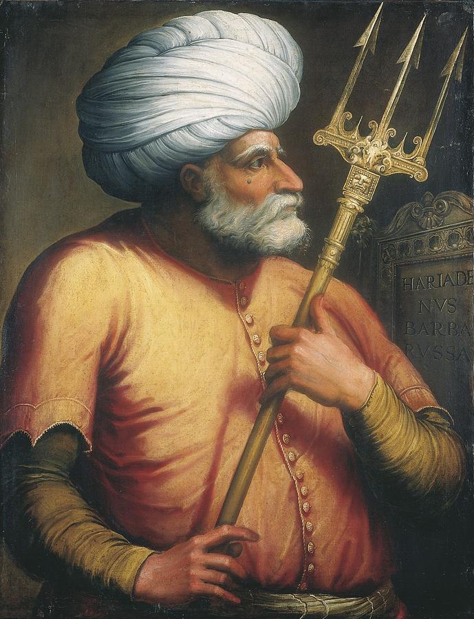Portrait Photograph - Portrait Of Khair Ed-din, C.1550 Oil On Canvas by Italian School