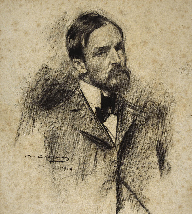 Portrait of Lucien Simon Drawing by Ramon Casas