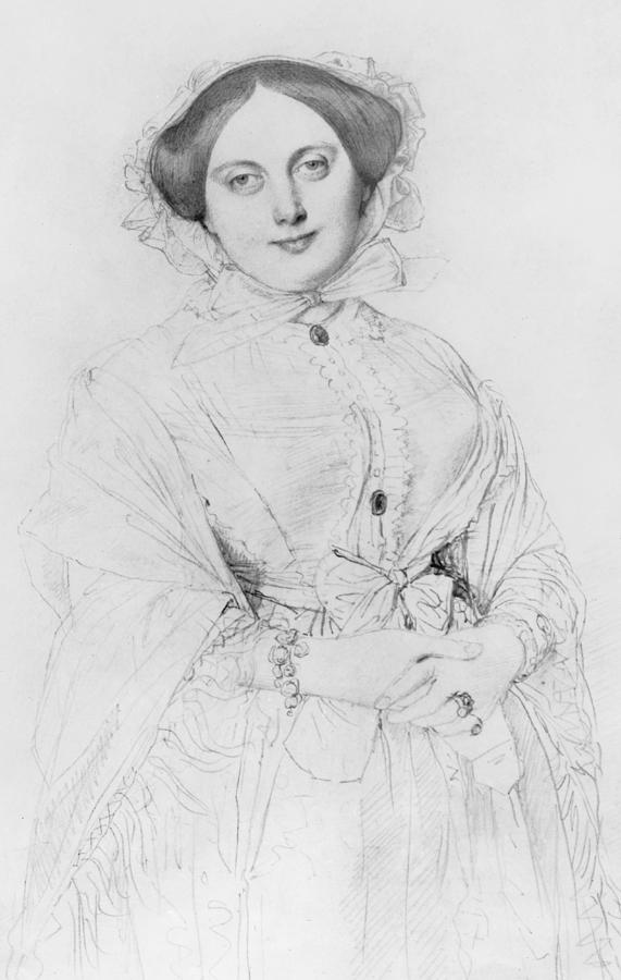 Hat Drawing - Portrait of Madame Ingres by Jean Auguste Ingres