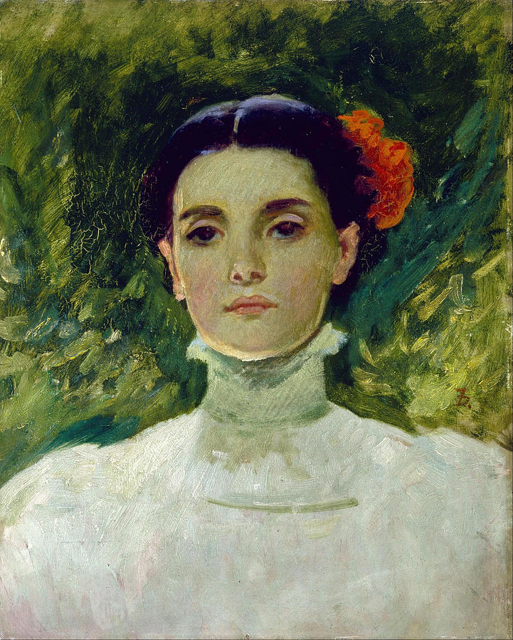 Portrait of Maggie Wilson Painting by Frank Duveneck