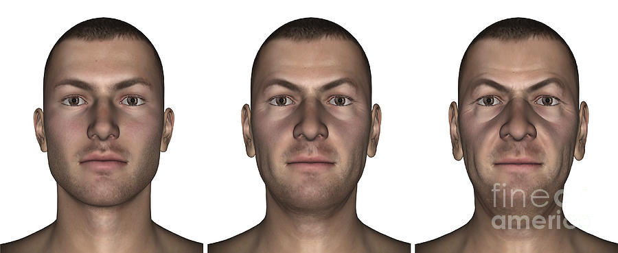 Portrait Digital Art - Portrait Of Male Showing Aging Process by Elena Duvernay