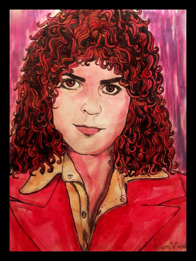 Portrait of Marc Bolan Painting by Joan-Violet Stretch