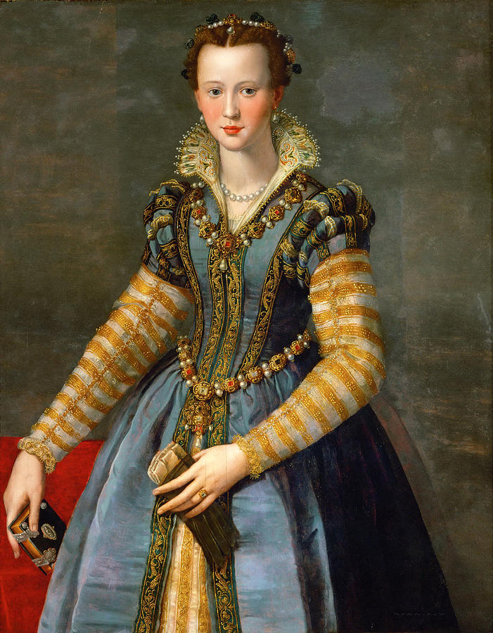 Alessandro Allori Painting - Portrait of Maria de Medici or Eleonora di Garzia di Toledo by Alessandro Allori