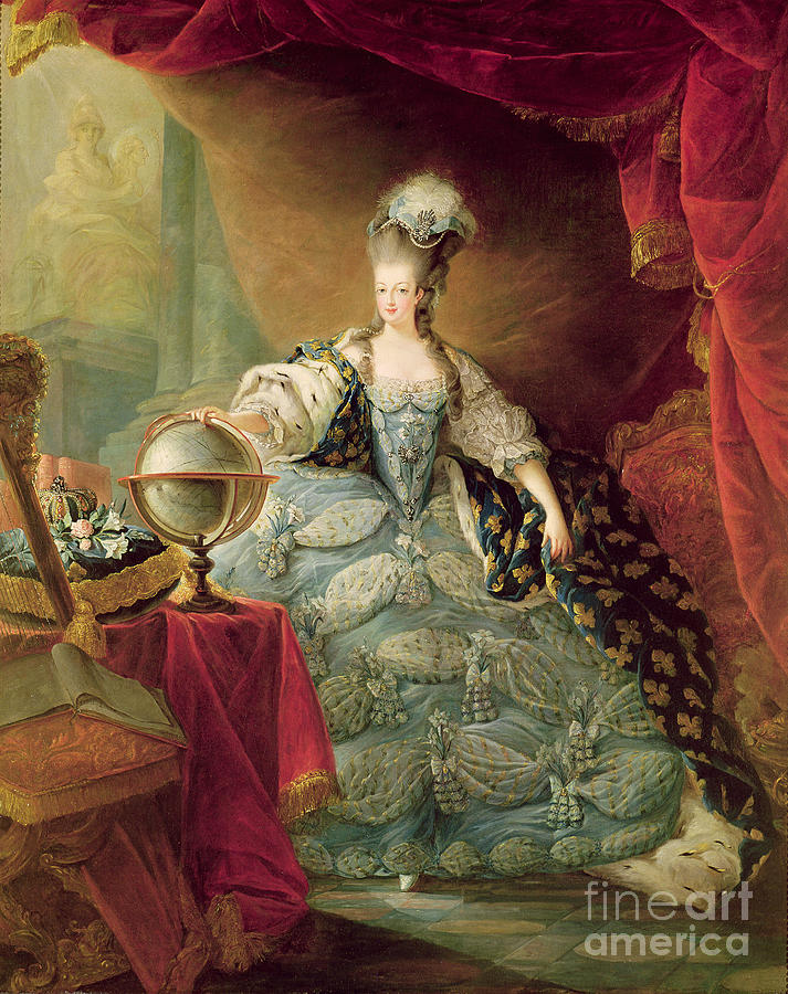 Portrait of Marie Antoinette Queen of France Painting by Jean-Baptise Andre Gautier DAgoty
