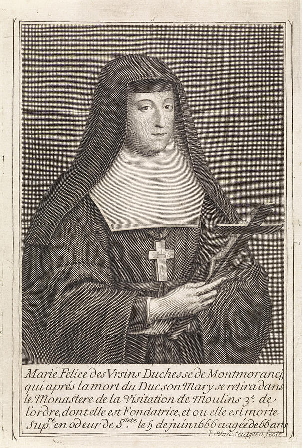Portrait Drawing - Portrait Of Marie-flice Orsini, Duchess Of Montmorency by Duchess Of Montmorency And Pieter Van Schuppen