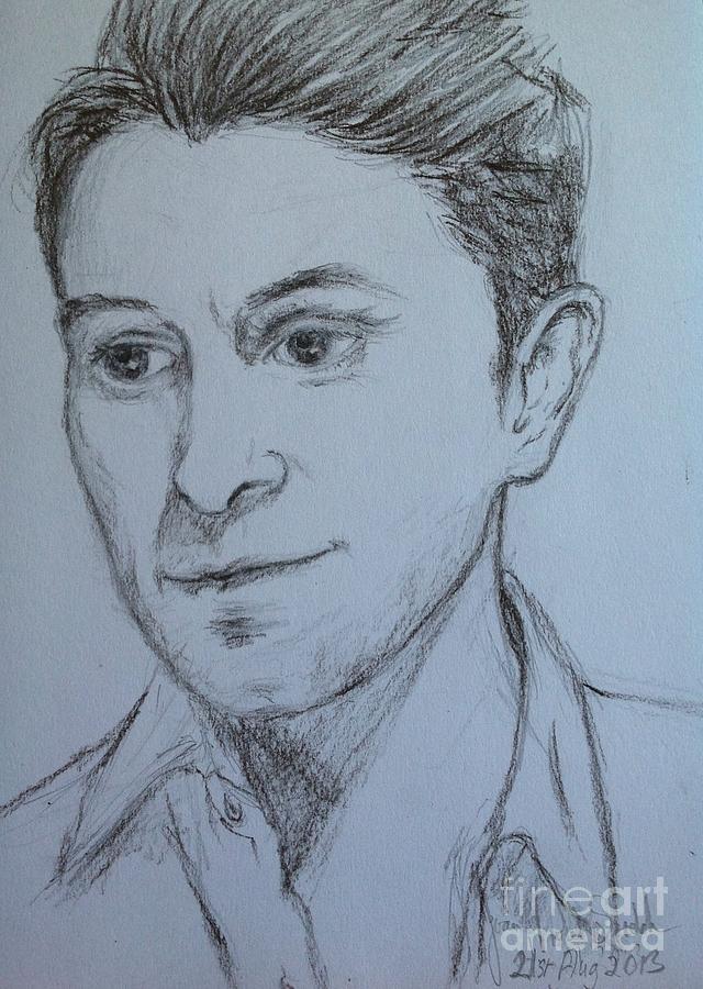 Take That Drawing - Portrait Of Mark Owen by Joan-Violet Stretch