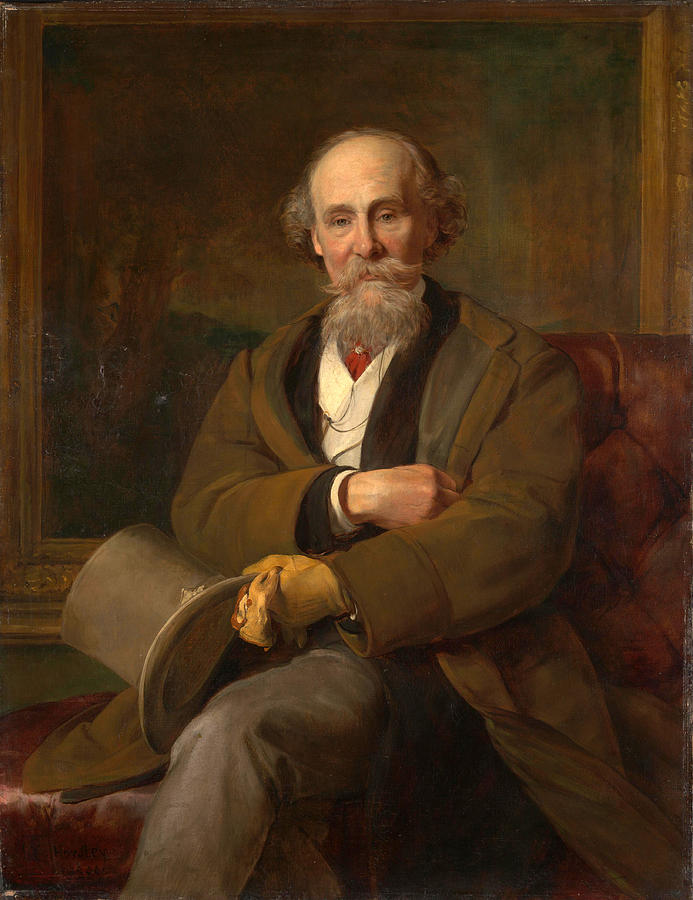 Portrait of Martin Colnaghi Painting by John Callcott Horsley