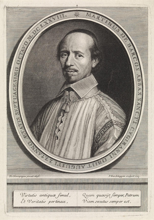 Portrait Drawing - Portrait Of Martin De Barcos, Pieter Van Schuppen by Pieter Van Schuppen