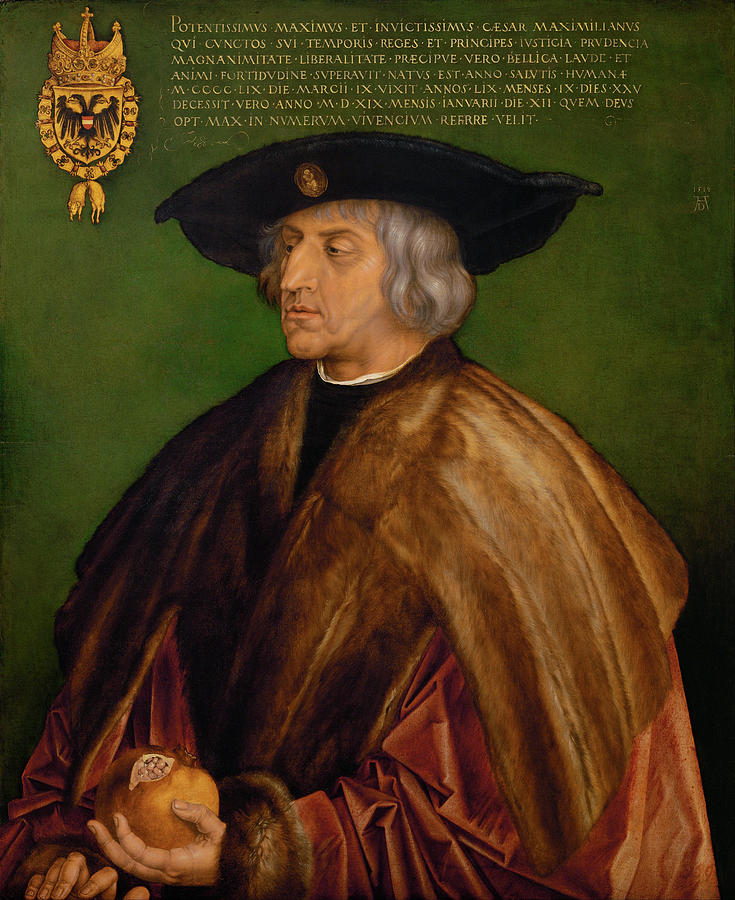 Albrecht Durer Painting - Portrait of Maximilian I by Albrecht Durer