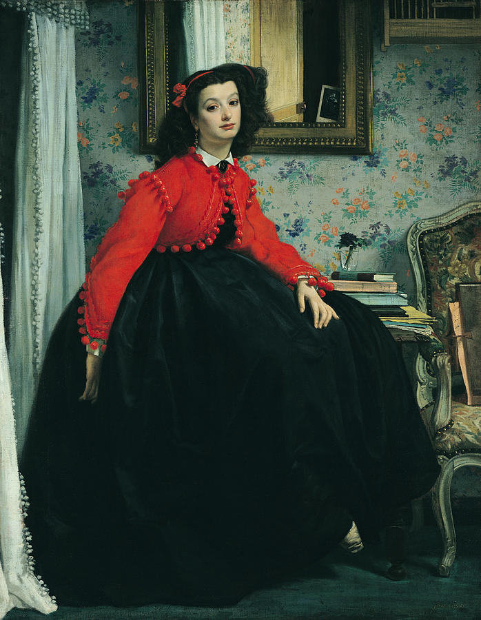 James Jacques Joseph Tissot Painting - Young Lady In A Red Jacket by James Jacques Joseph Tissot
