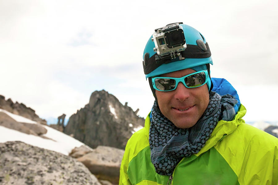 Portrait Of Mountaineer With Sunglasses Photograph by Christopher ...