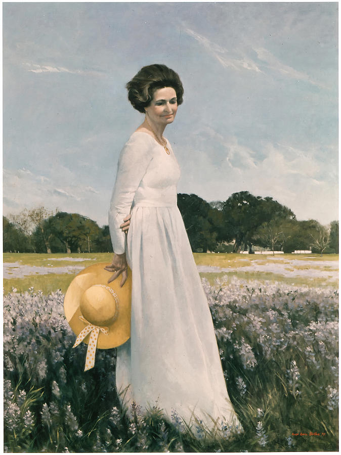 Flower Painting - Portrait of Mrs Lyndon B Johnson by Mountain Dreams