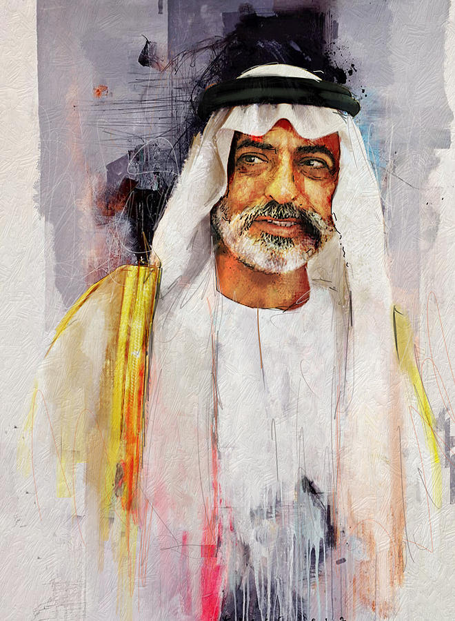 Portrait of Nahyan bin Mubarak Al Nahyan Painting by Maryam Mughal