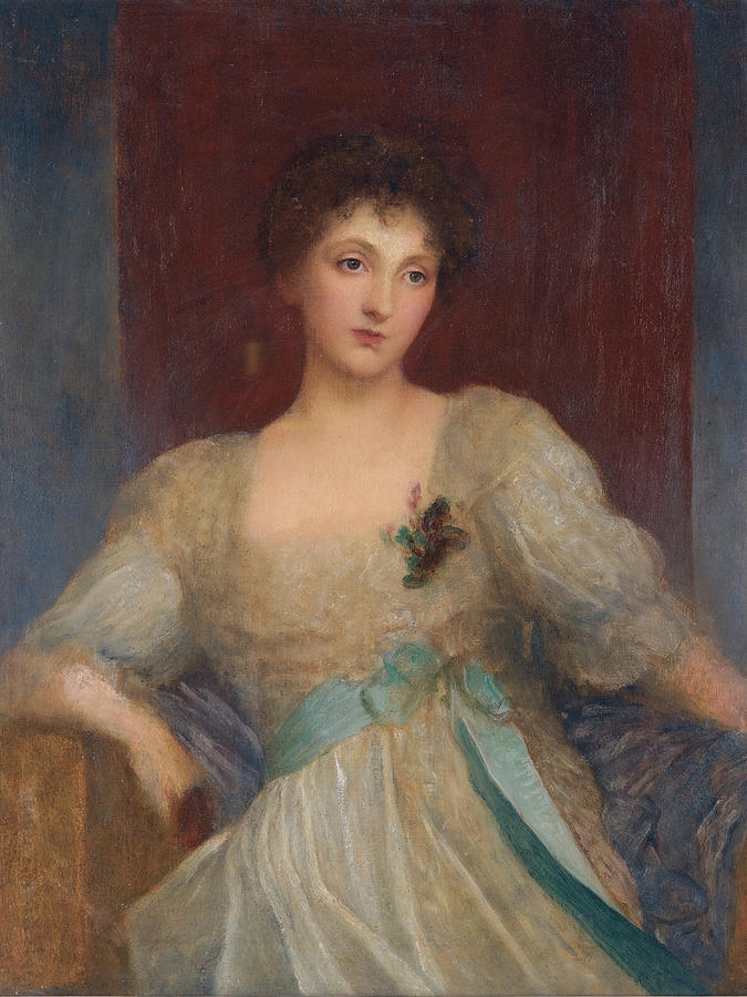 Portrait of Norah Bourke Painting by George Frederic Watts