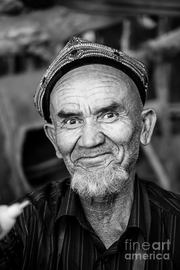 Portrait of old uighur man in Kashgar China Photograph by Matteo Colombo