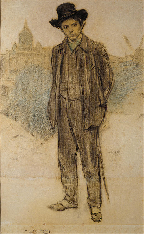 Portrait of Pablo Picasso Drawing by Ramon Casas