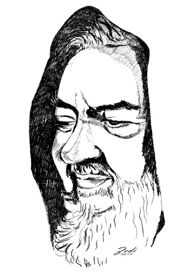 Portrait of Padre Pio Digital Art by - Zedi -