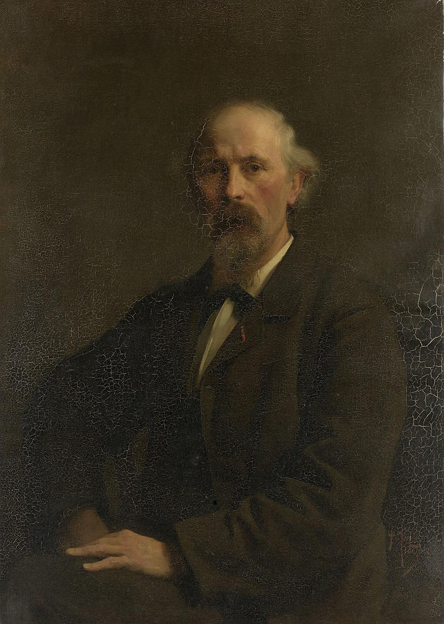Portrait Painting - Portrait Of Pieter Stortenbeker, 1828-1898 by Litz Collection Portrait Painting - Portrait Of Pieter Stortenbeker, 1828-1898 by Litz Collection