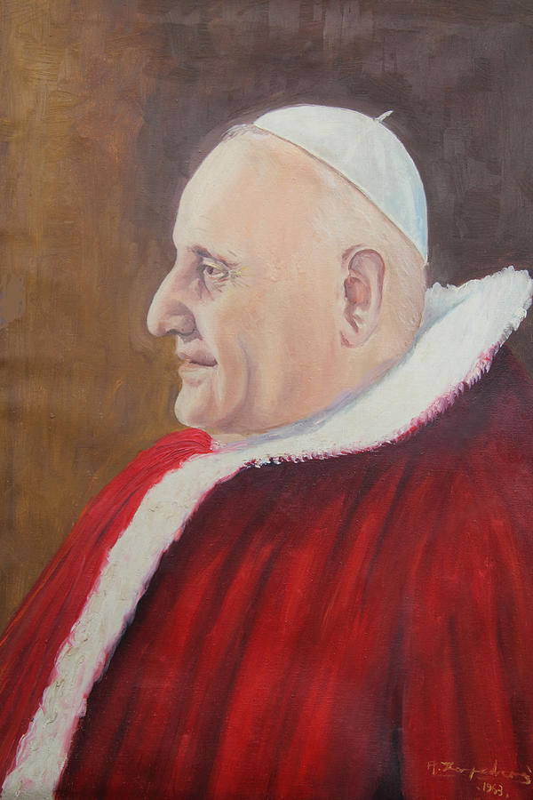 Portrait of Pope John XXIII - Papa Giovanni XXIII Painting by Mario Zampedroni