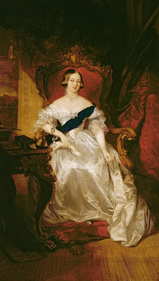 Portrait Of Queen Victoria Oil On Canvas Photograph by English School