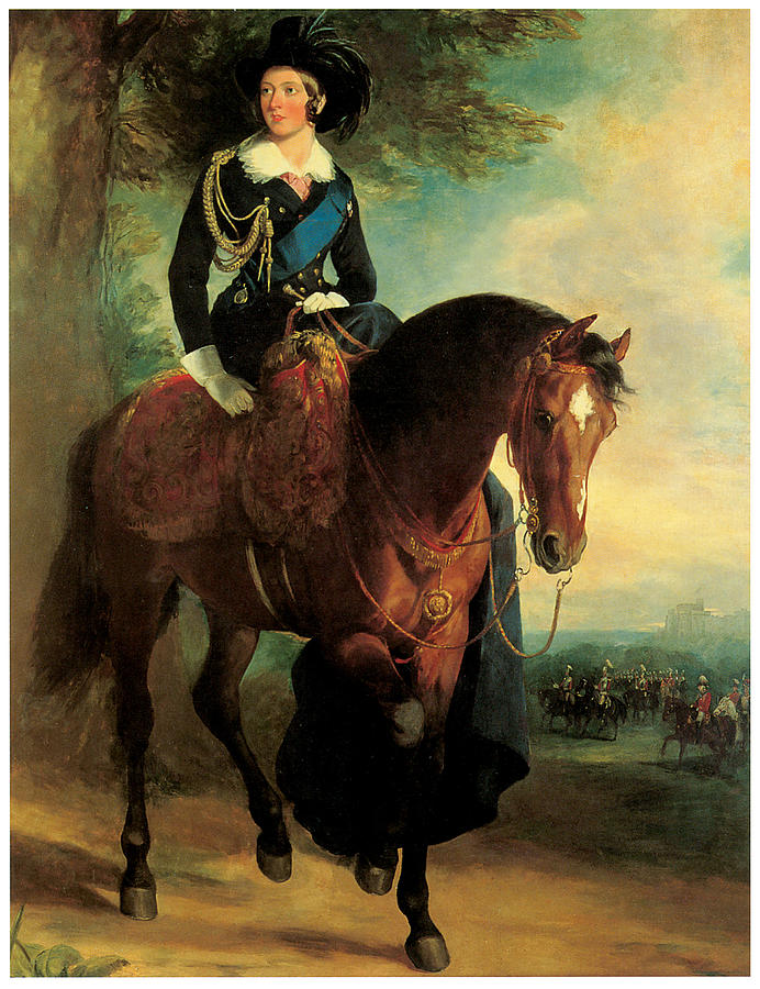 Francis Grant Painting - Portrait of Queen Victoria on Horseback by Francis Grant