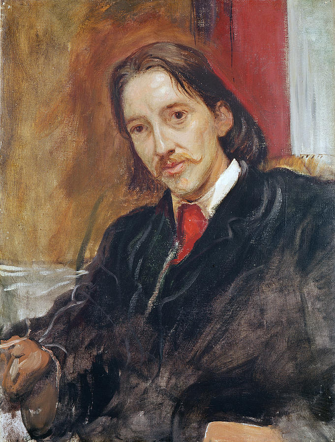 Portrait Of Robert Louis Stevenson 1850-1894 1886 Oil On Canvas Photograph by William Blake Richmond