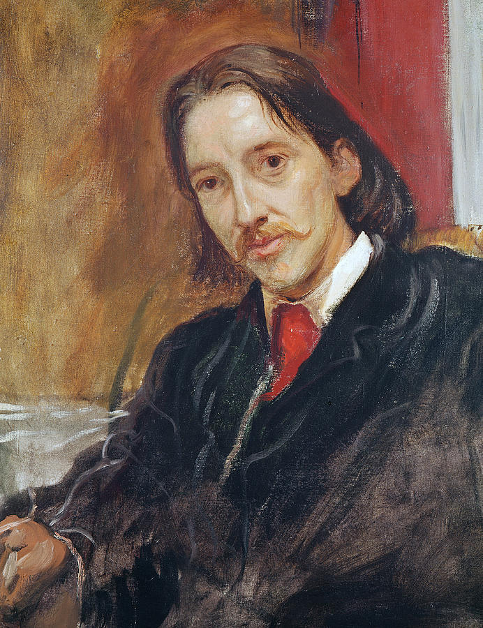 Portrait Painting - Portrait of Robert Louis Stevenson by William Blake Richmond