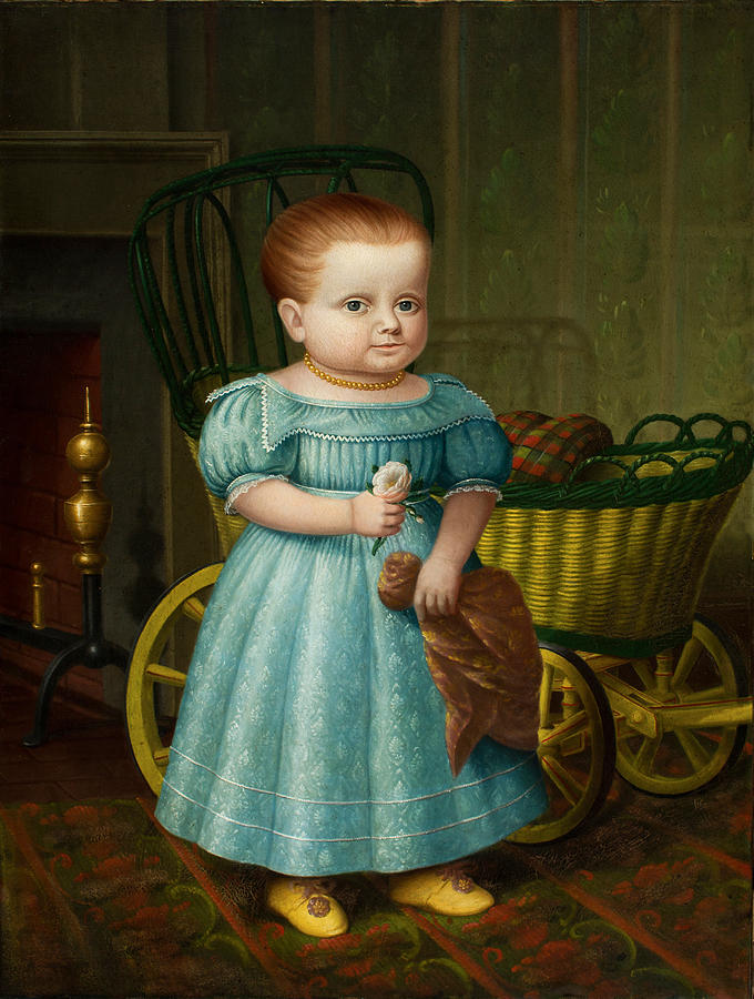 Child Painting - Portrait of Sally Puffer Sanderson by Deacon Robert Peckham