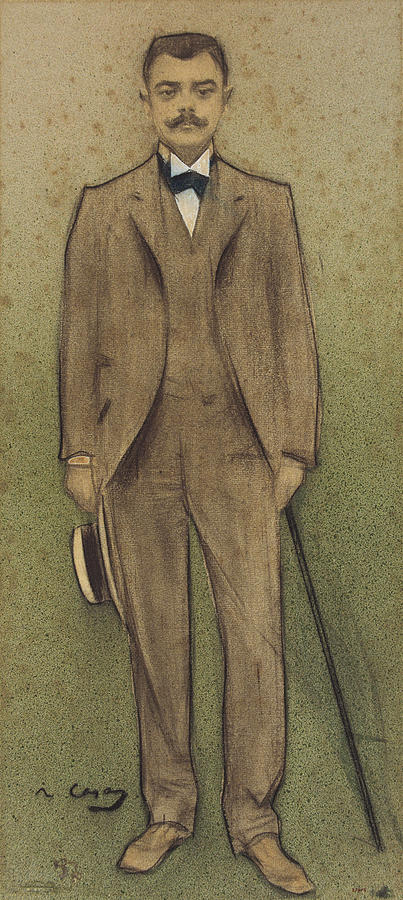 Portrait of Salvador Vilaregut Painting by Ramon Casas