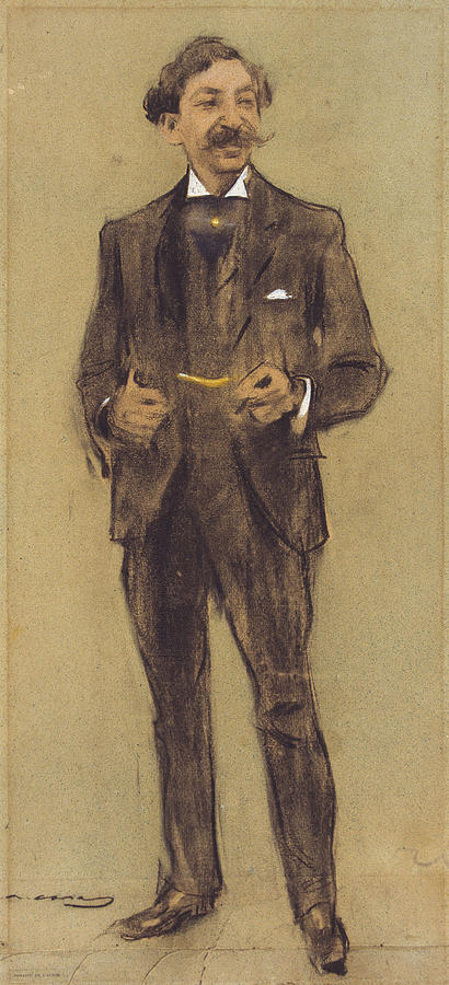 Portrait of Segundo Matilla Drawing by Ramon Casas