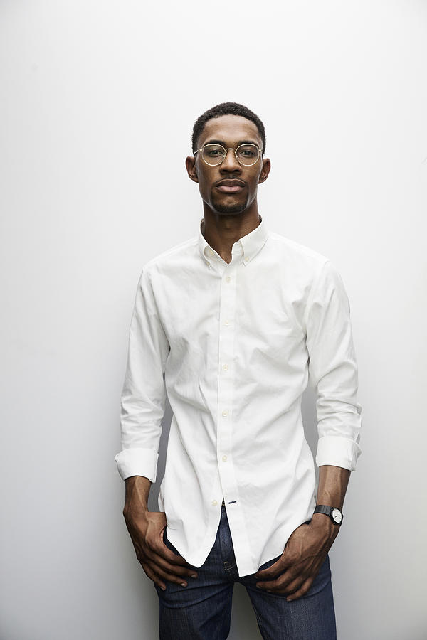 Portrait of serious Black man wearing eyeglasses Photograph by Kyle Monk