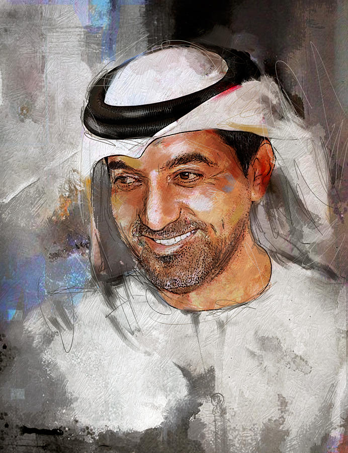 Portrait of Sheikh Ahmed bin Saeed al Maktoum 2 Painting by Maryam Mughal