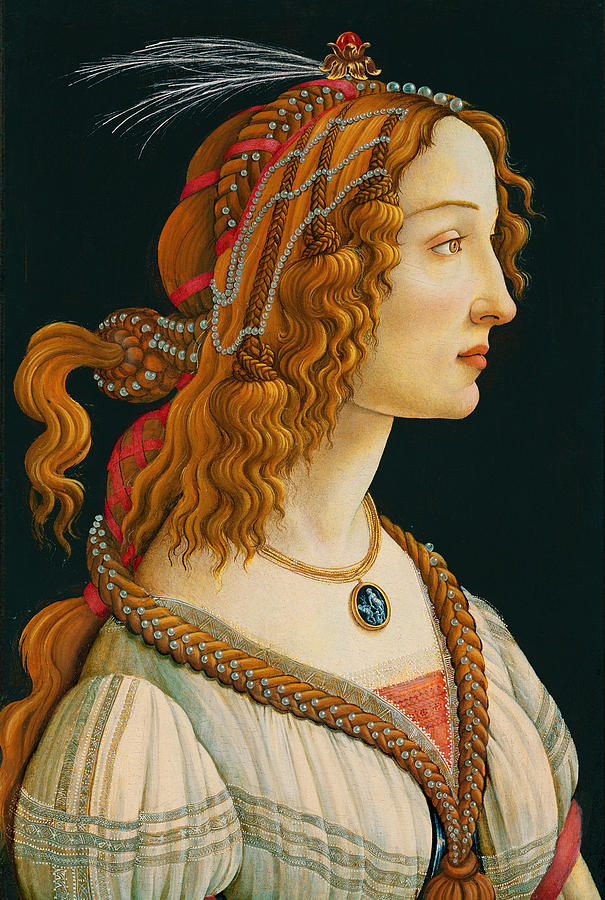 Portrait of Simonetta Vespucci  #1 Painting by Celestial Images