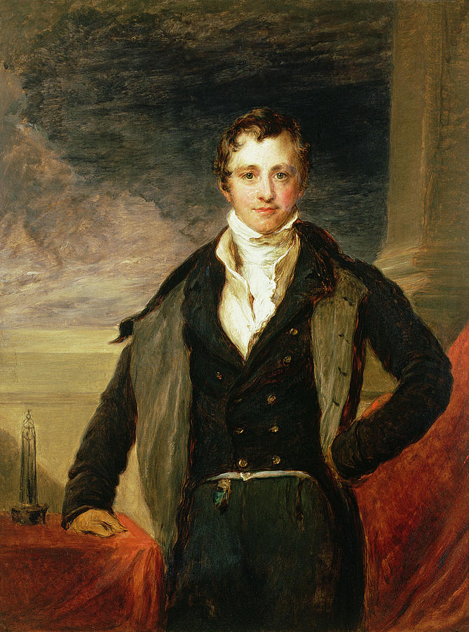 Male Photograph - Portrait Of Sir Humphry Davy 1778-1829 Oil by John Linnell
