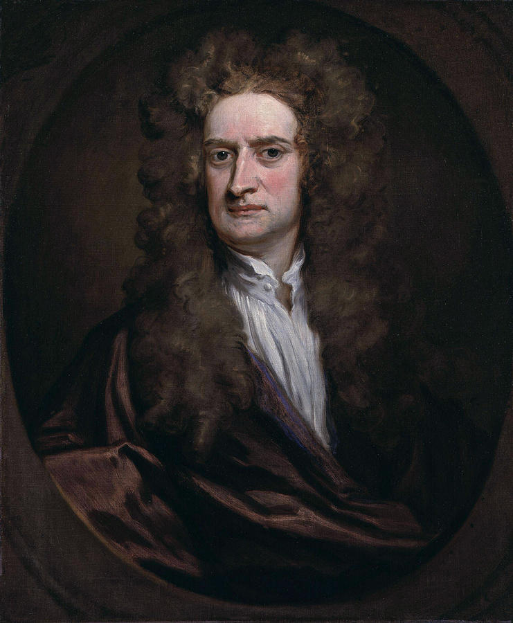 Godfrey Kneller Painting - Portrait of Sir Isaac Newton by Godfrey Kneller