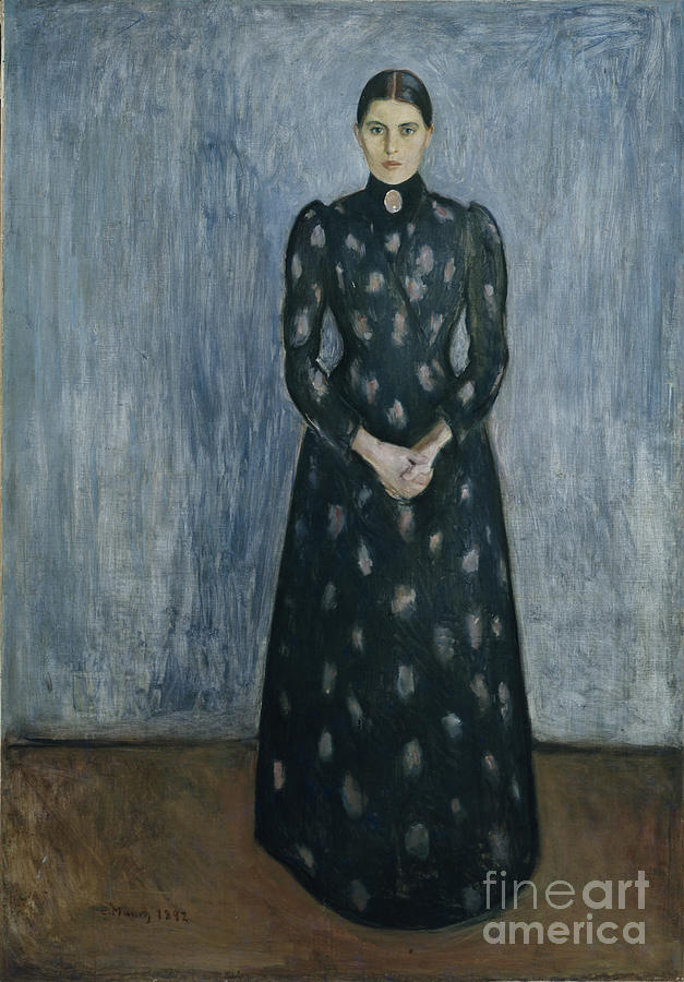 Portrait of sister Inger Painting by Edvard Munch