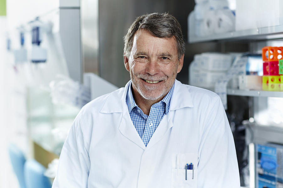 Portrait of smiling male scientist Photograph by Morsa Images