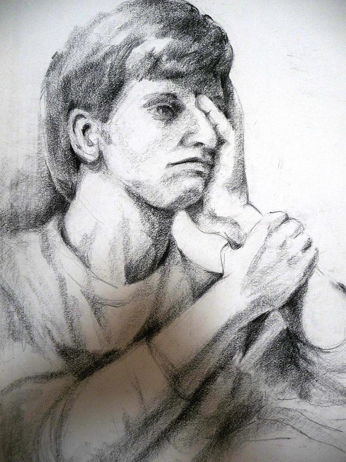 Portrait of the Artist as a Young Man Drawing by Joan Jones