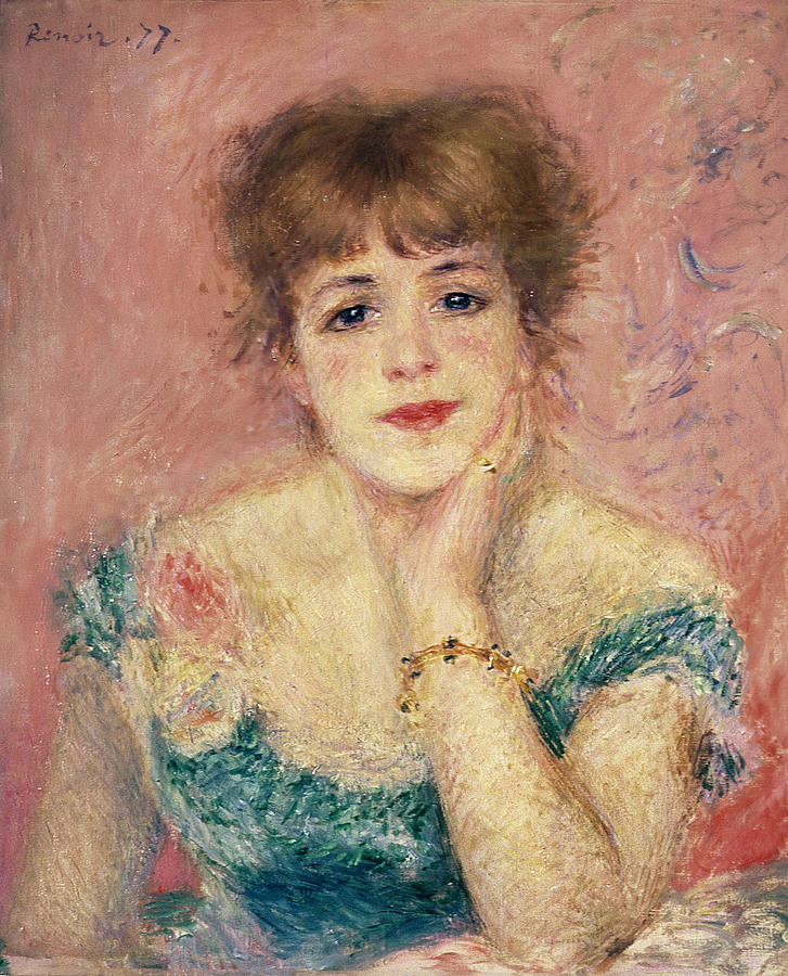 Impressionist Photograph - Portrait Of The Actress Jeanne Samary, 1877 Study by Pierre Auguste Renoir
