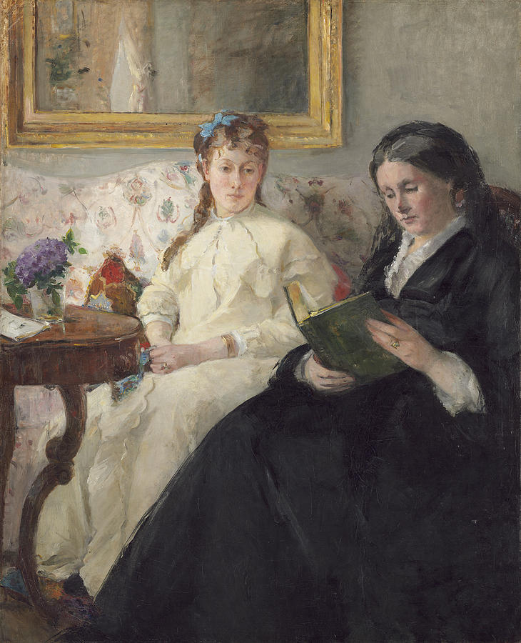 Portrait of the Artist s Mother and Sister Painting by Berthe Morisot