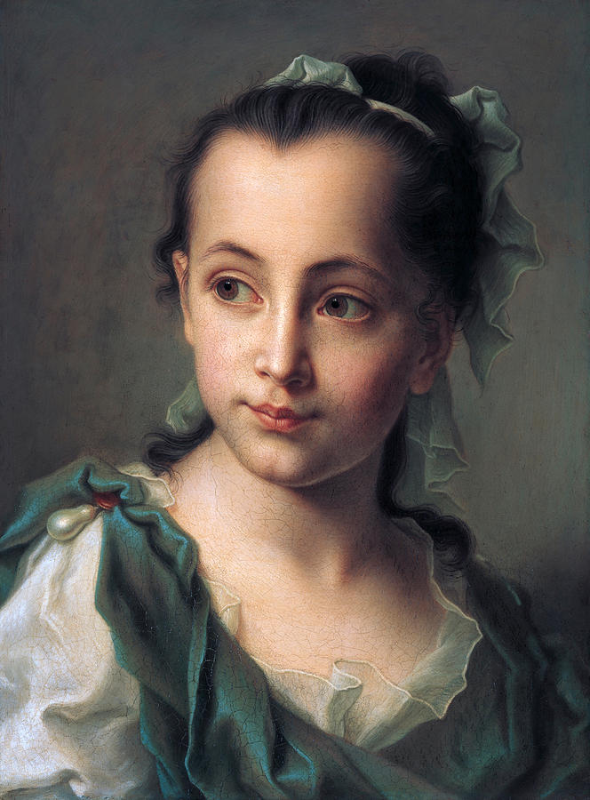 Portrait of the artist's daughter Painting by Christian Seybold - Fine ...